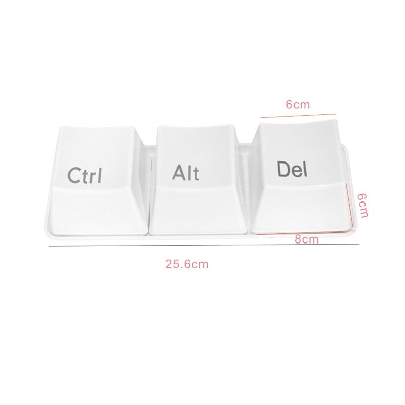 3PCS Creative Keyboard Keys Shape Cup Mugs