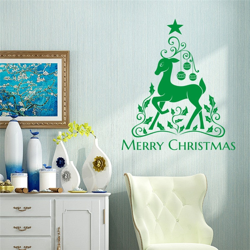 Christmas Elk Removable Wall Stickers