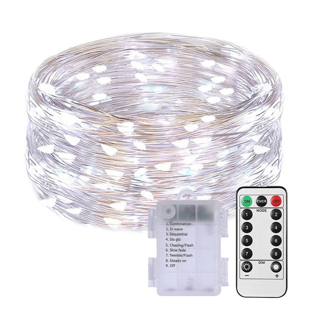 100 Led String Fariy Lights Battery Operated Waterproof with Remote Control