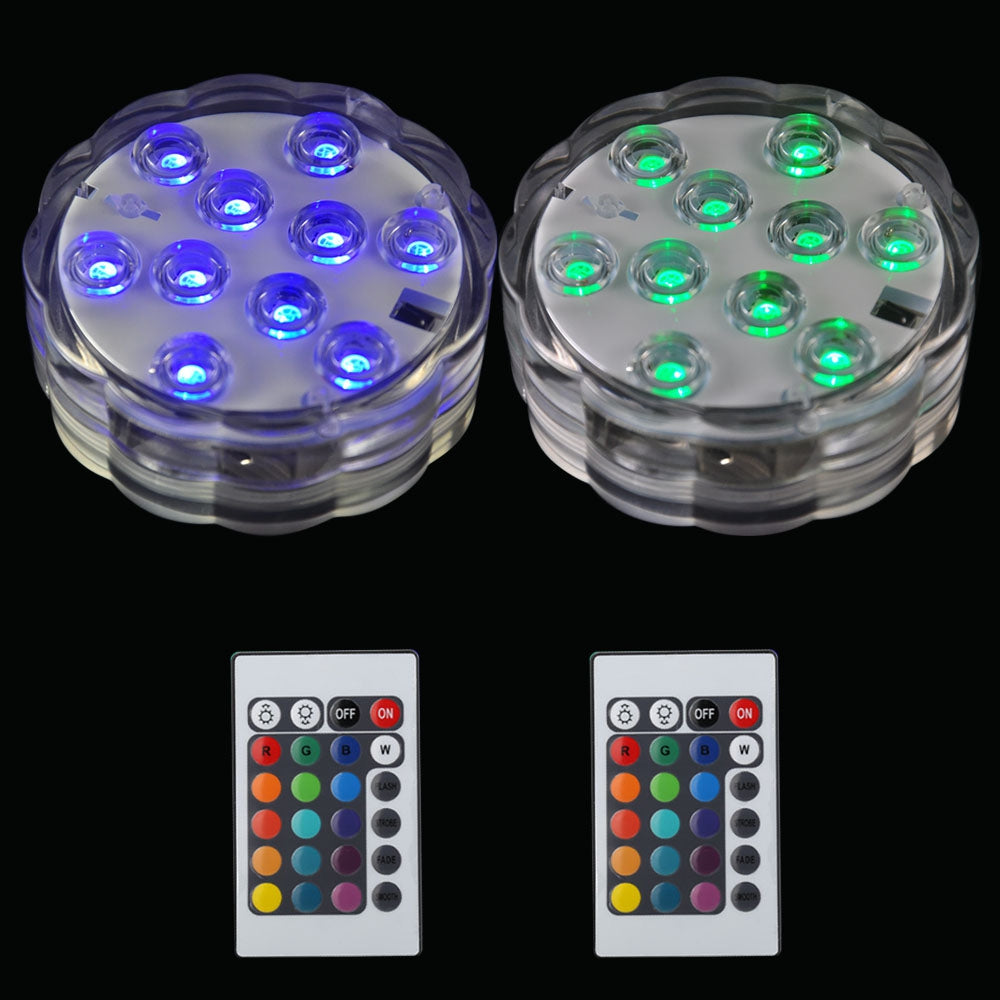 BRELONG 10LED Remote Control Color Dive Lights Bars Holiday Decoration 2pcs