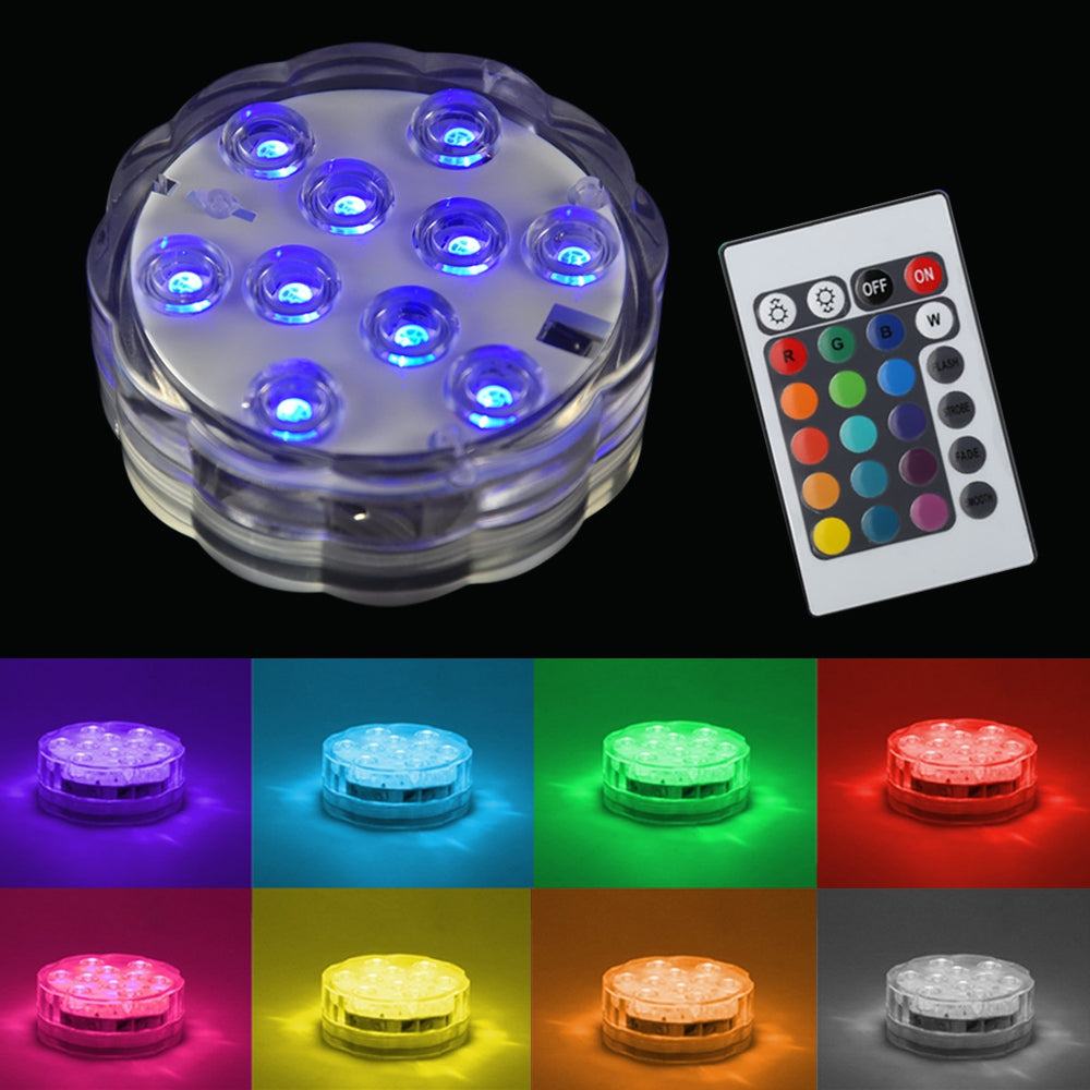 BRELONG 10LED Remote Control Color Dive Lights Bars Holiday Decoration 2pcs