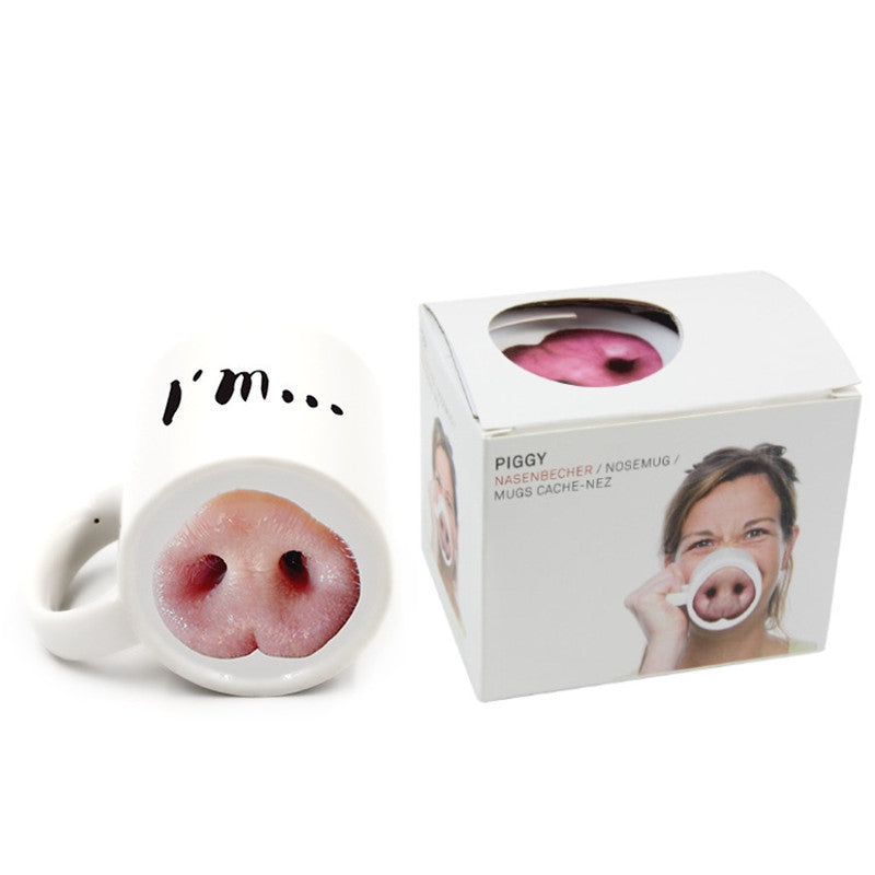 Creative Funny Pig Nose Ceramic Coffee Cup Mugs