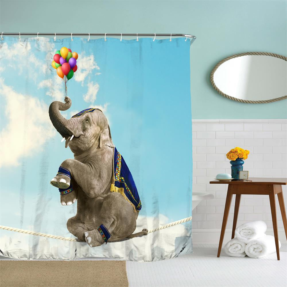 Balloon Elephants Polyester Shower Curtain Bathroom  High Definition 3D Printing Water-Proof