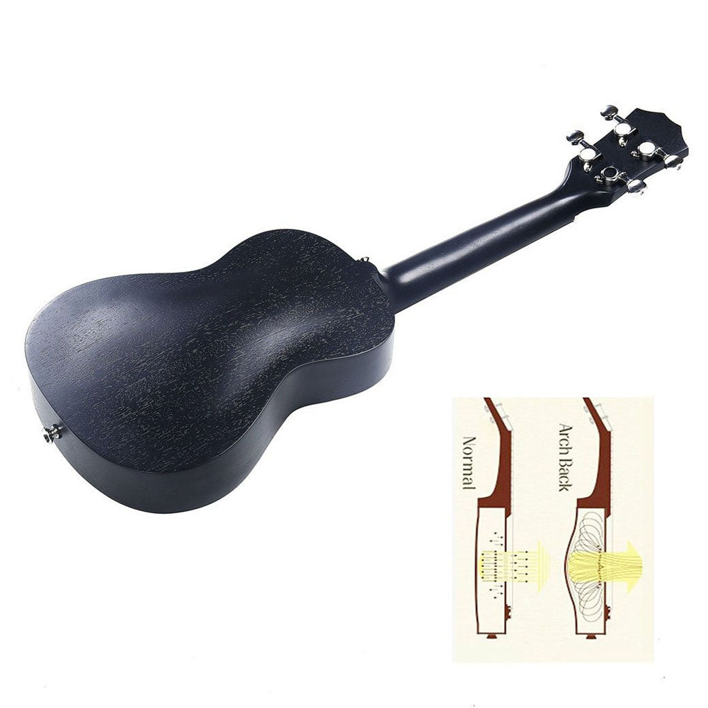 Concert Ukulele 23 inch Mahogany Aquila Strings Beginner Kit ( Black )