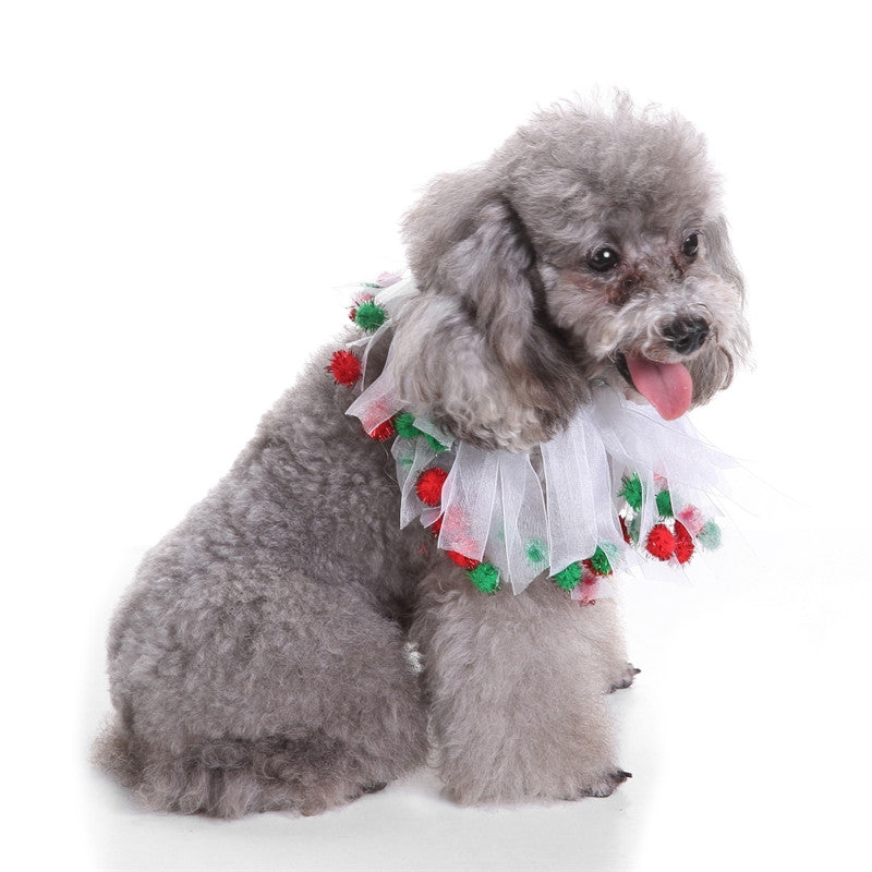 Christmas Decorative White Dog Collar