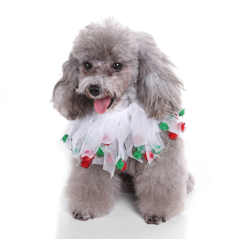 Christmas Decorative White Dog Collar