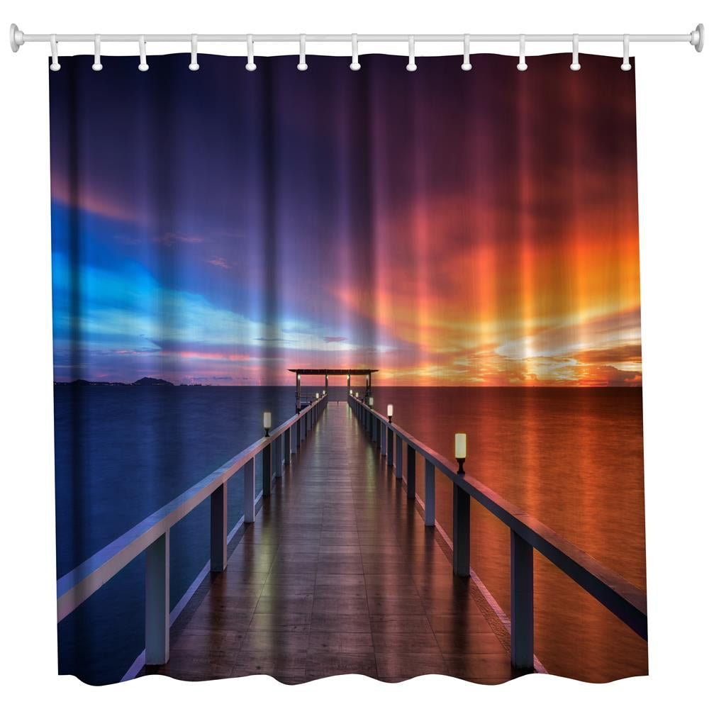 Dusk Trestle Polyester Shower Curtain Bathroom  High Definition 3D Printing Water-Proof