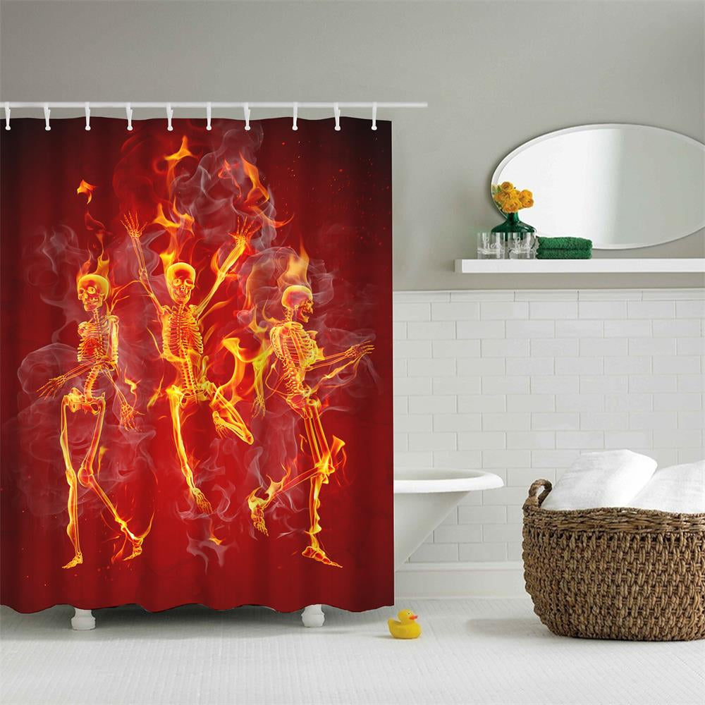 Dancing Skeletons Polyester Shower Curtain Bathroom Curtain High Definition 3D Printing Water-Proof