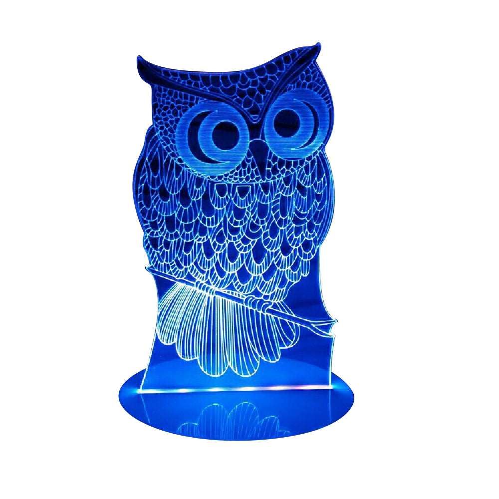 DSU 3D Night Light Owl Animal Table Desk Lamp