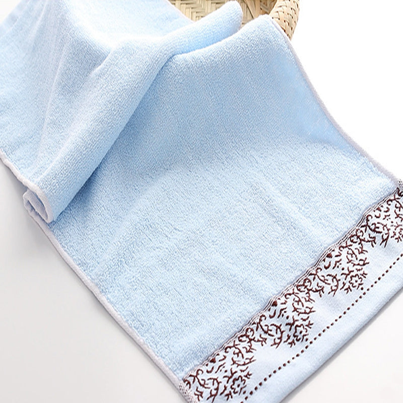 2 Pcs Face Towels Simple Jacquard Wave Water Absorption Soft Cozy Face Towels