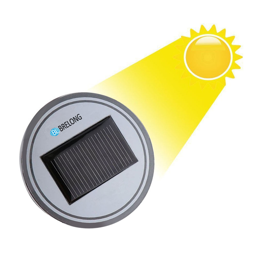 BRELONG Solar Powered LED Cup Mats  Car shiny coasters 6.8cm 2PCS