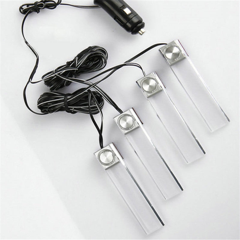 Car Styling Interior Dash Floor Foot 4-In-1 LED Decoration Light Atmosphere Lamp