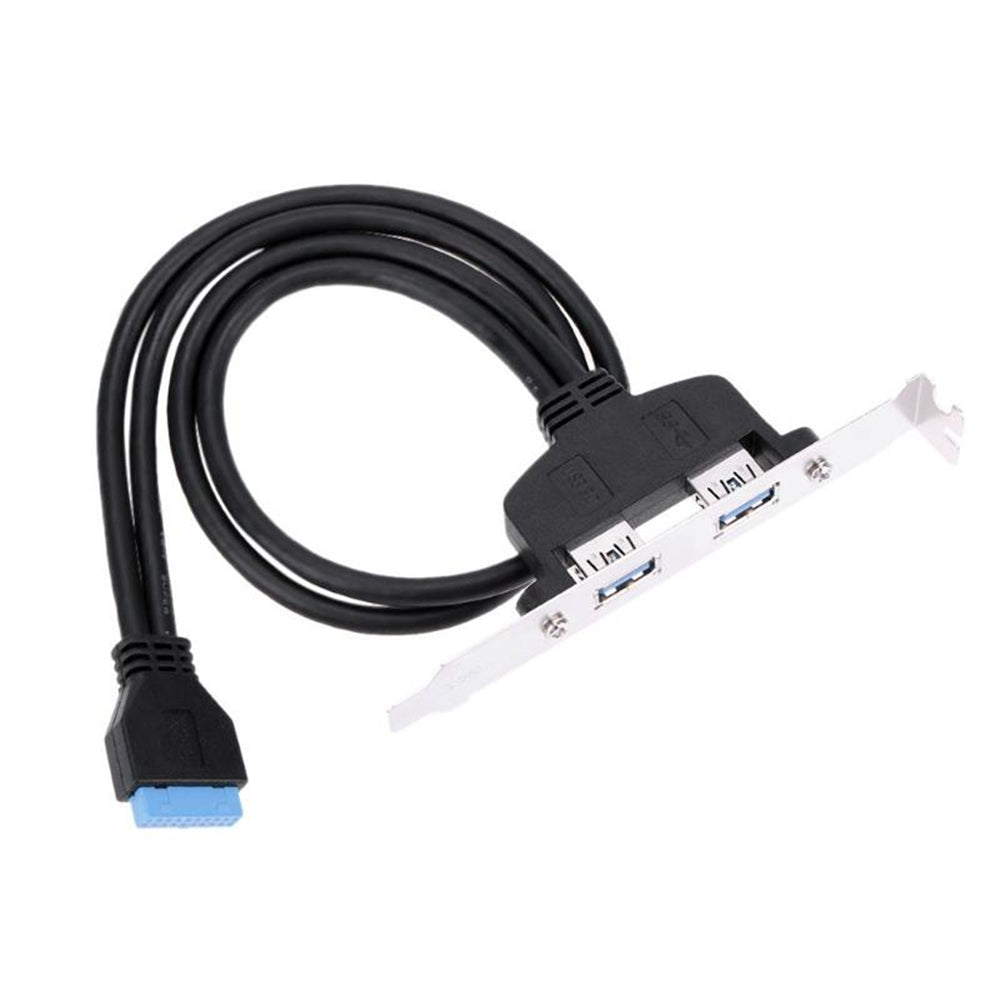 Chassis Rear PCI Cable Panel USB3.0 20P-2AF Baffle Bit 20PIN to USB 3.0 Female Double Headed Cor...