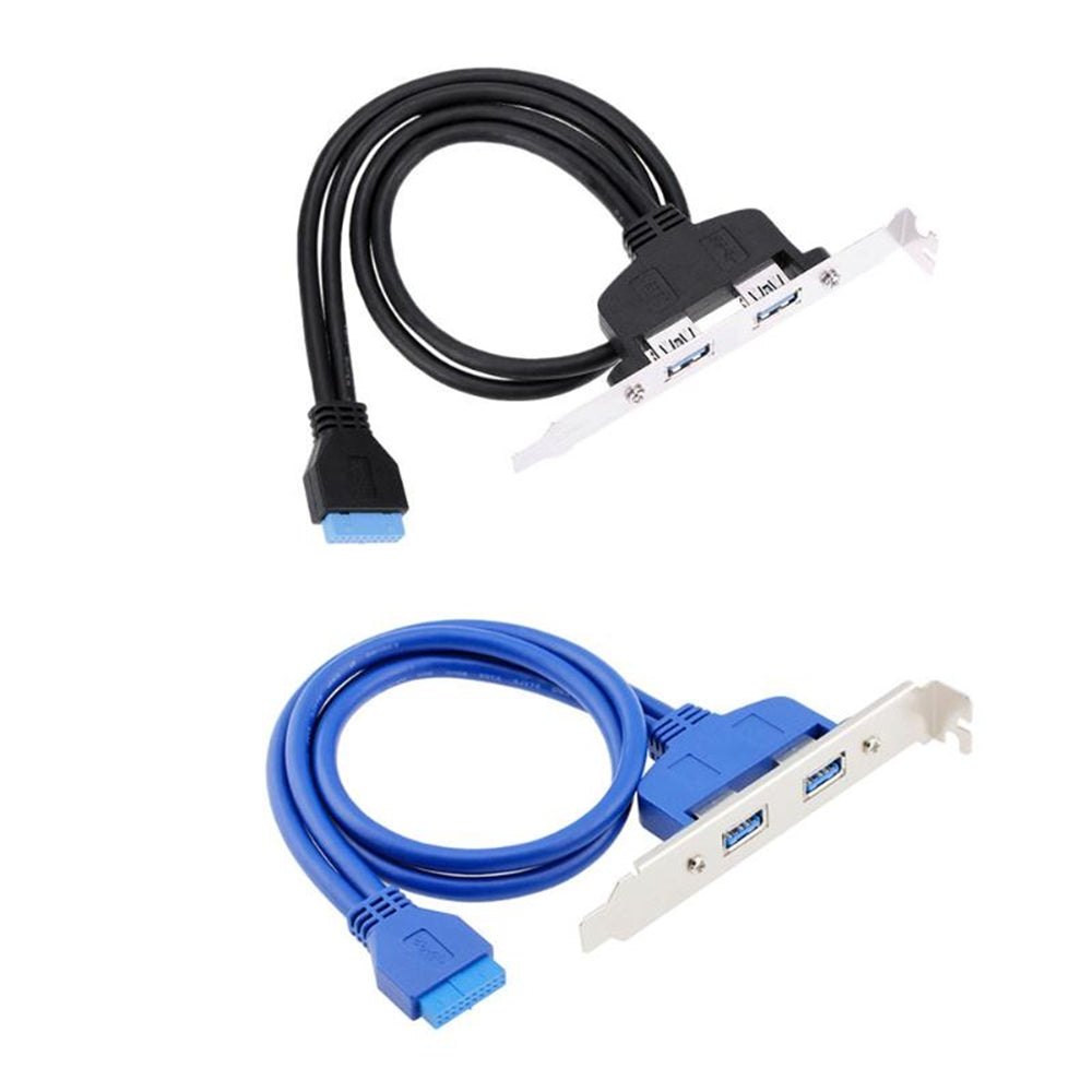 Chassis Rear PCI Cable Panel USB3.0 20P-2AF Baffle Bit 20PIN to USB 3.0 Female Double Headed Cor...