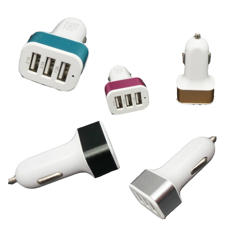 2A 3 USB Aluminum Alloy Car Charger on Board