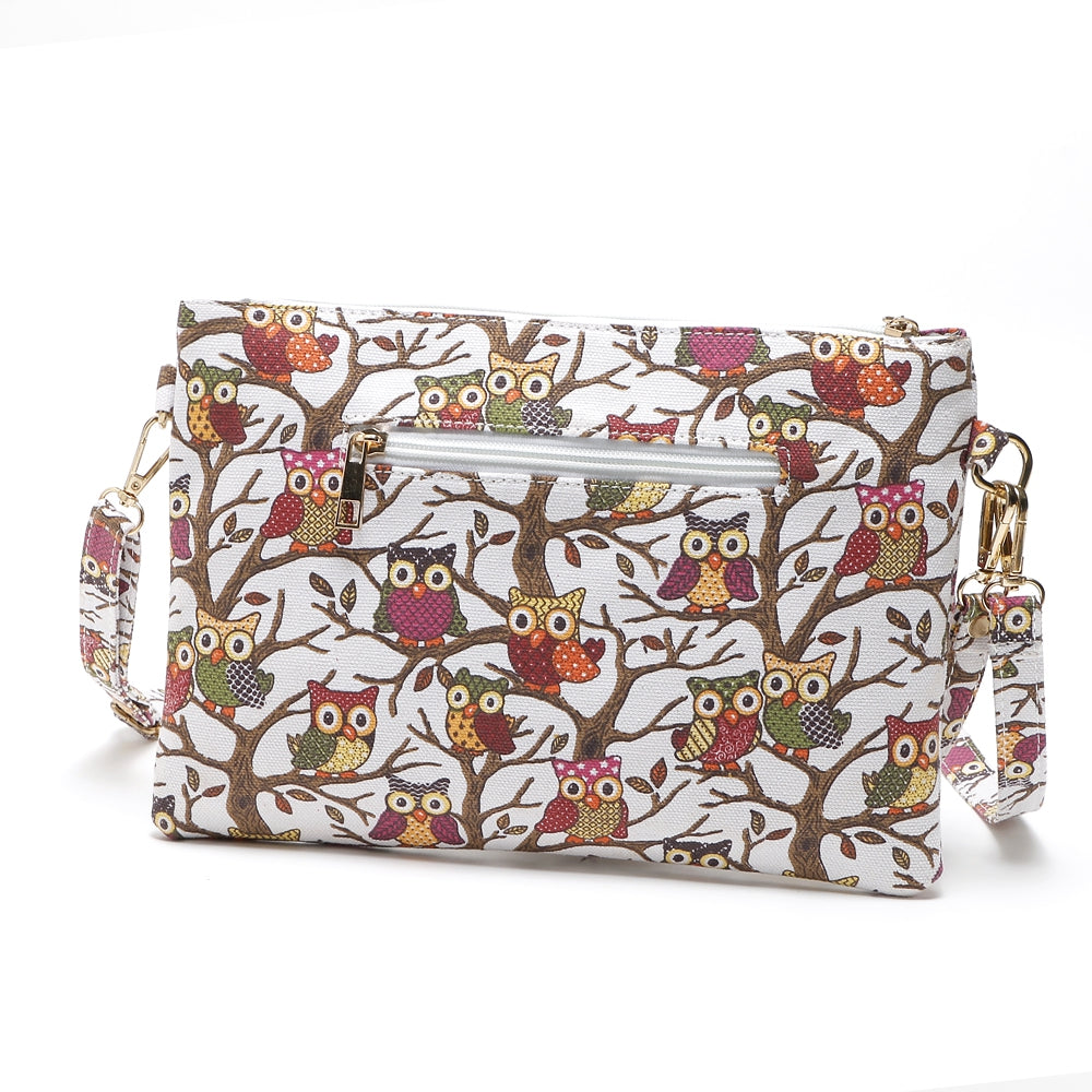 Cartoon Owl Printed Small Crossbody Bag