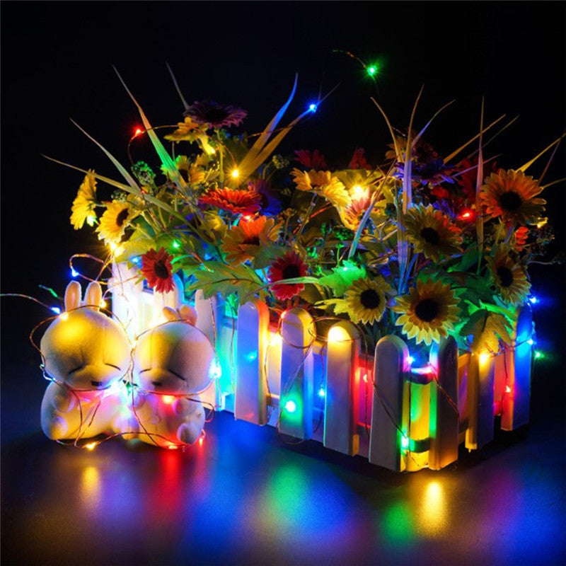 2M 20-LED Lights Battery Powered Copper Wire String Lights for Christmas Festival Wedding Party ...