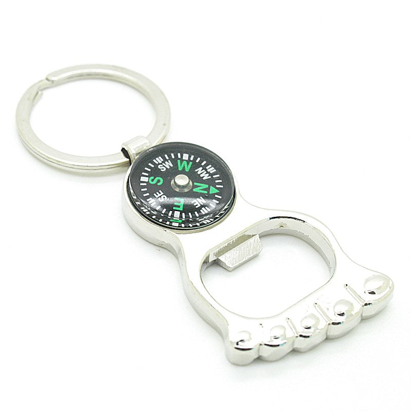 Creative Foot Style with Compass and Bottle Opener Key Chain