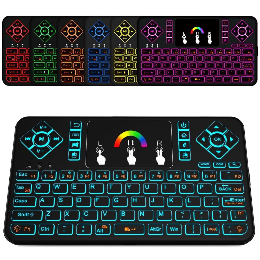 2.4G wireless touch keyboard  Q9 bright  Colorful backlight  Multi-touch