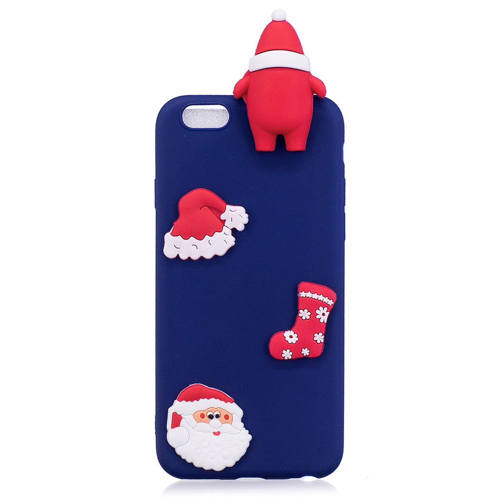 Christmas Hat Tree Santa Claus Reindeer 3D Cartoon Animals Soft Silicone TPU Case for iPhone 6 / 6S
