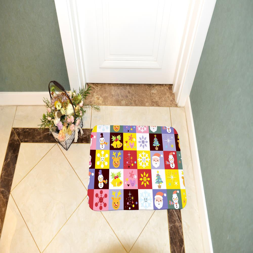 Colorful Christmas Bath Mat Rug Super Soft Non-Slip Machine Washable Quickly Drying Antibacteria...