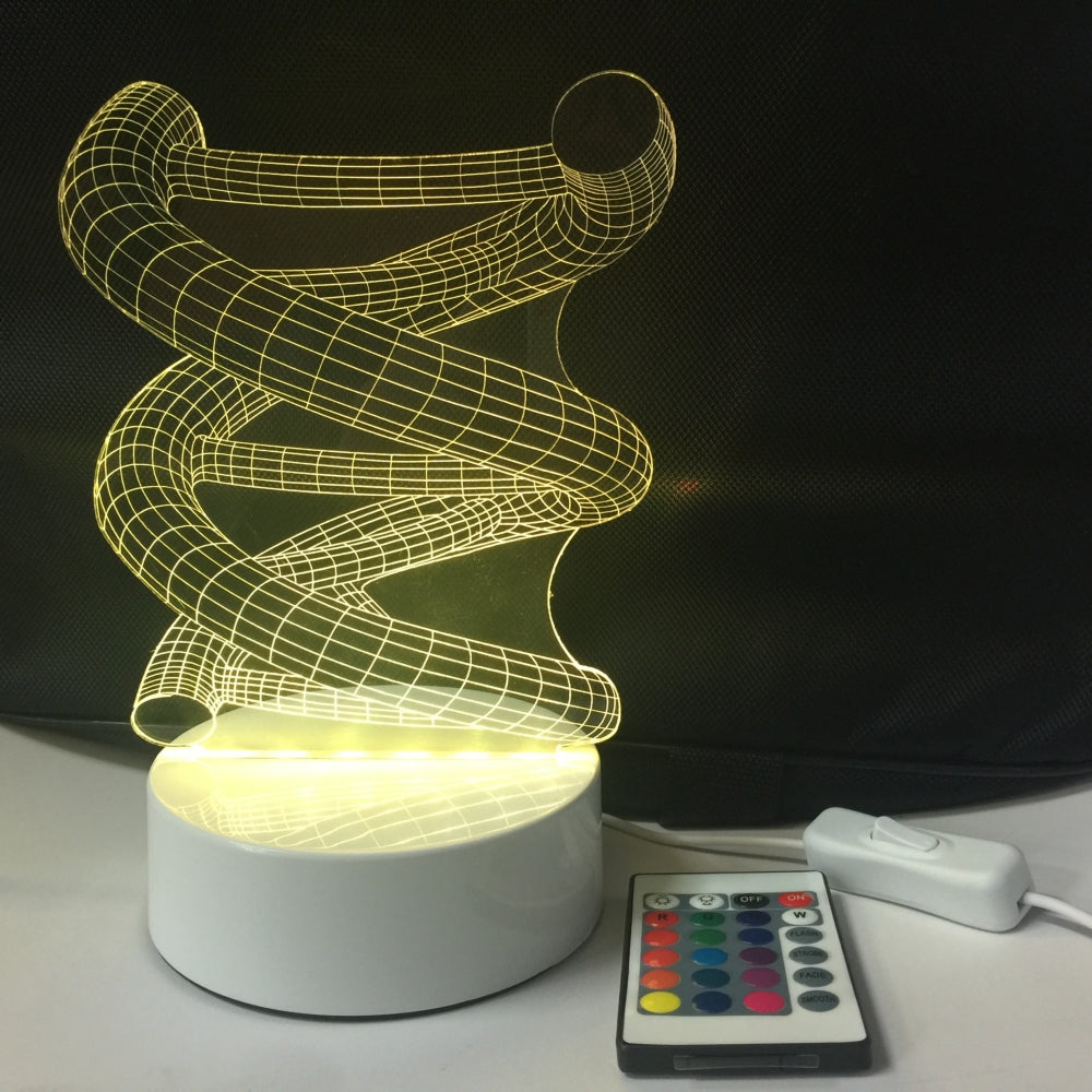 DSU Spiral Shape 3D Illusion Color Change 3D Visual LED Light