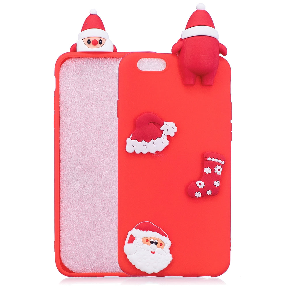 Christmas Hat Tree Santa Claus Reindeer 3D Cartoon Animals Soft Silicone TPU Case for iPhone 6 P...