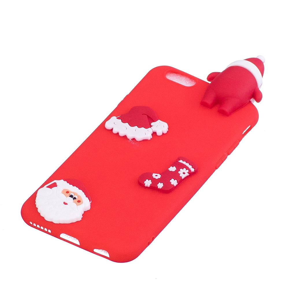 Christmas Hat Tree Santa Claus Reindeer 3D Cartoon Animals Soft Silicone TPU Case for iPhone 6 P...
