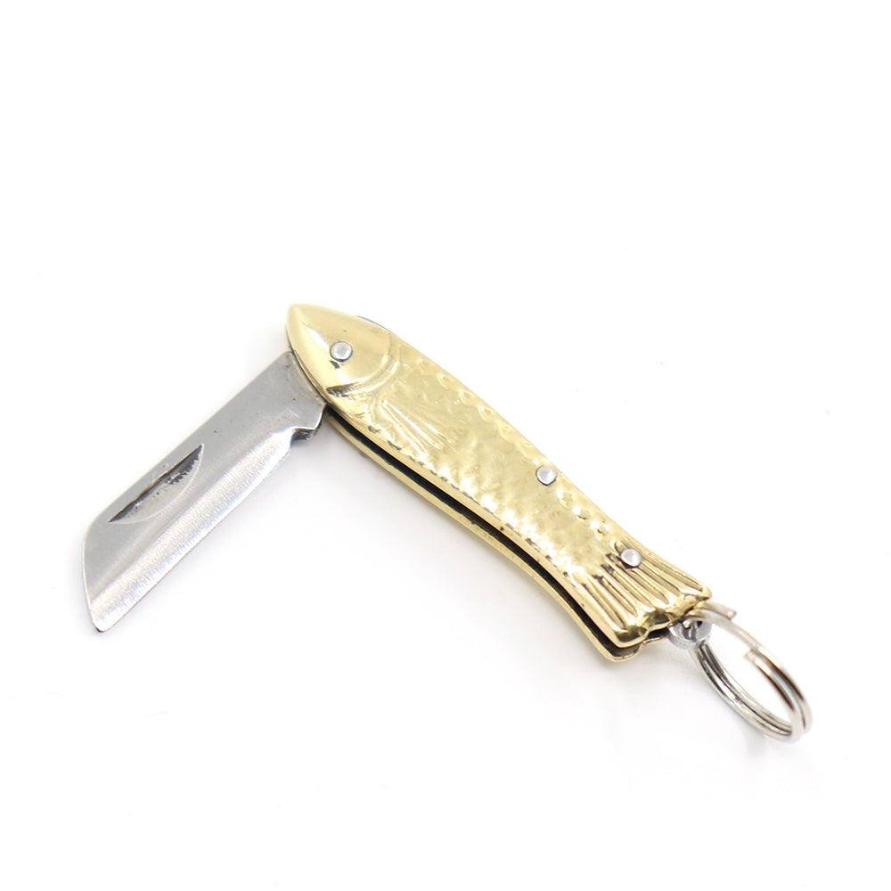 2pcs Portable Mini Stainless Steel Folding Knife Fish Handle