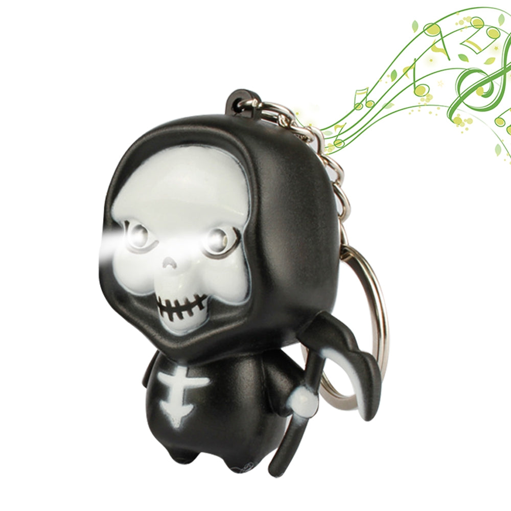 Brelong Music-making Skull Man Cartoon Keychain with LED Light Pendant 1PC