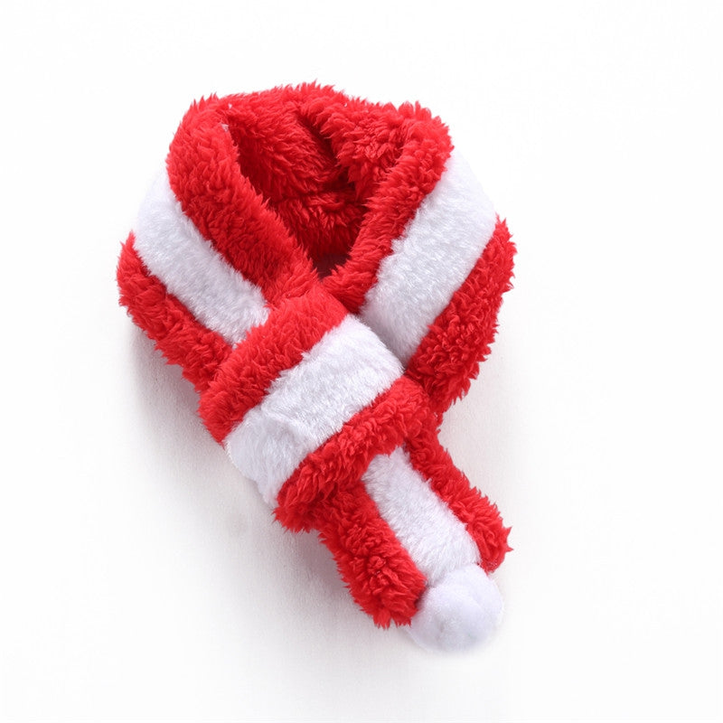 Christmas Red and White Striped Pet Scarf