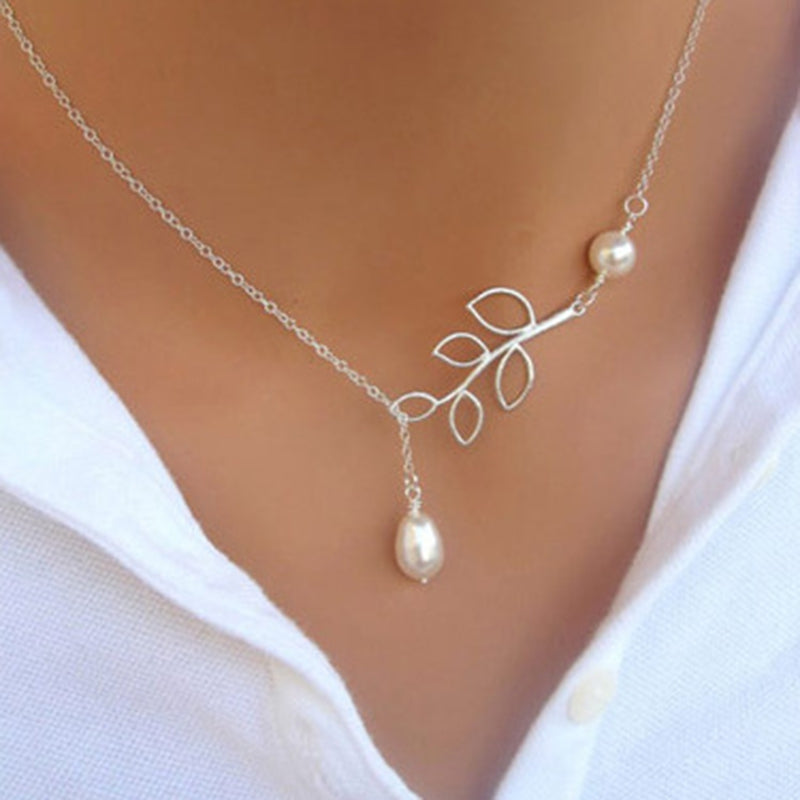 9pcs Women's Fashion Leaves Stylish Alloy Necklace