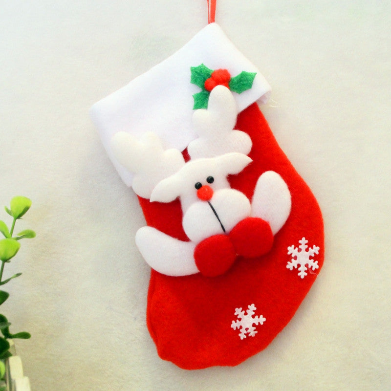 2pcs Bear and Deer Gift Socks Knife and Fork bag Christmas Tree Ornaments