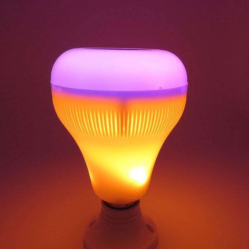 7W E27 LED Smart Light Bulb Wireless Bluetooth Music Flame Lamp AC 100-240V