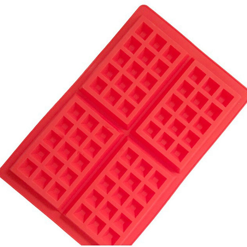 DIHE Silica Gel Waffle Cake Baking Mold Rectangle 4 Grid