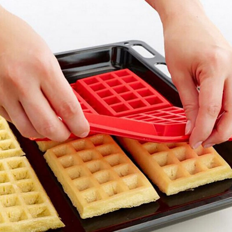 DIHE Silica Gel Waffle Cake Baking Mold Rectangle 4 Grid