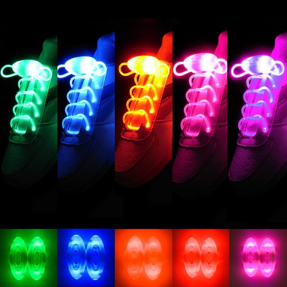 BRELONG Waterproof Luminous LED Color Shoelaces - A pair