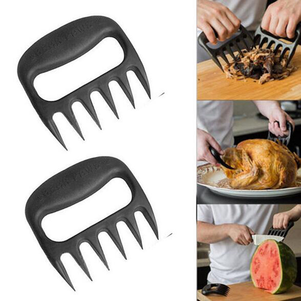 Bear Claws Barbecue Fork Tongs Pull Meat Shred Pork Clamp Roasting Fork Black BBQ Set Barbecue Tool