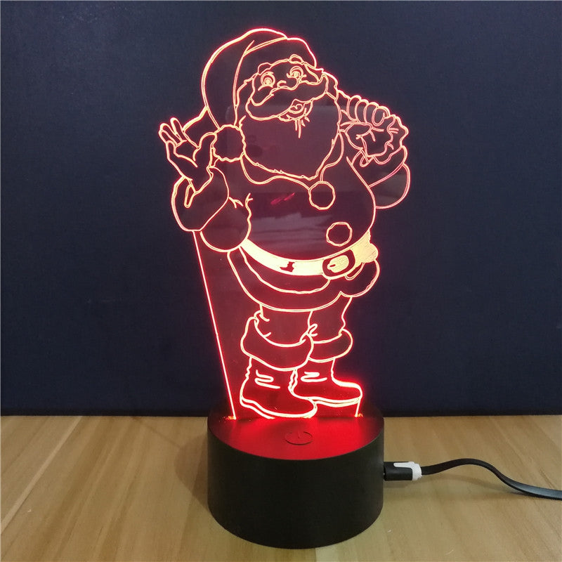Christmas Gift Advertising Promotion LED Touches The Color-Changing 3D Lamp USB Creative Nightli...