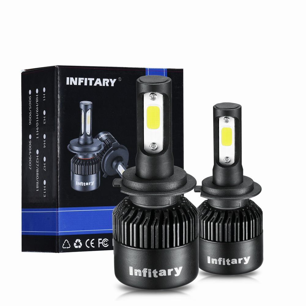 2 Pcs H7 COB LED Car Headlight Bulb 72W 8000LM 6500K Auto Headlamp 12V 24V Fog Light