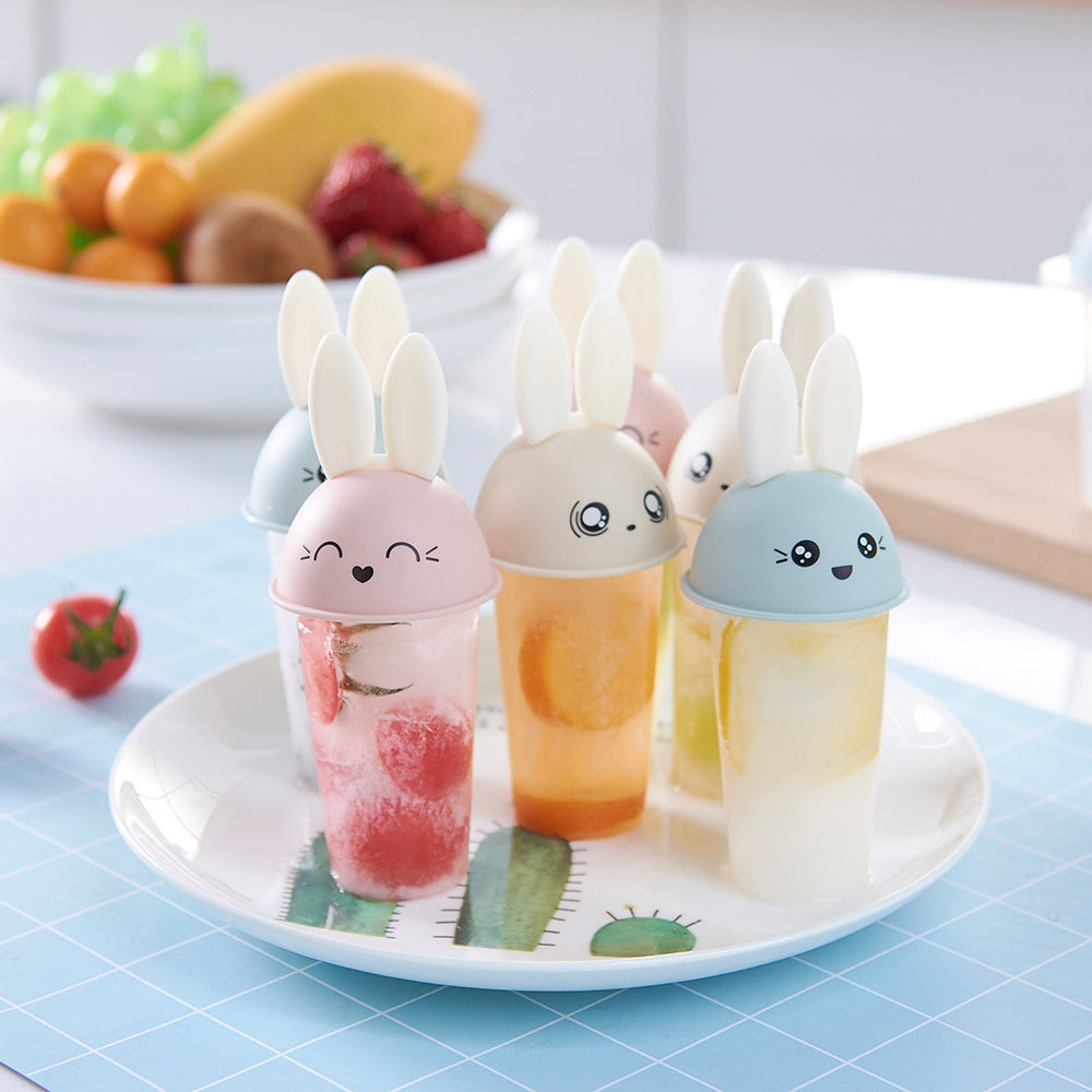 6PCS Lovely Rabbit DIY Ice Cream Mold Popsicle Mould