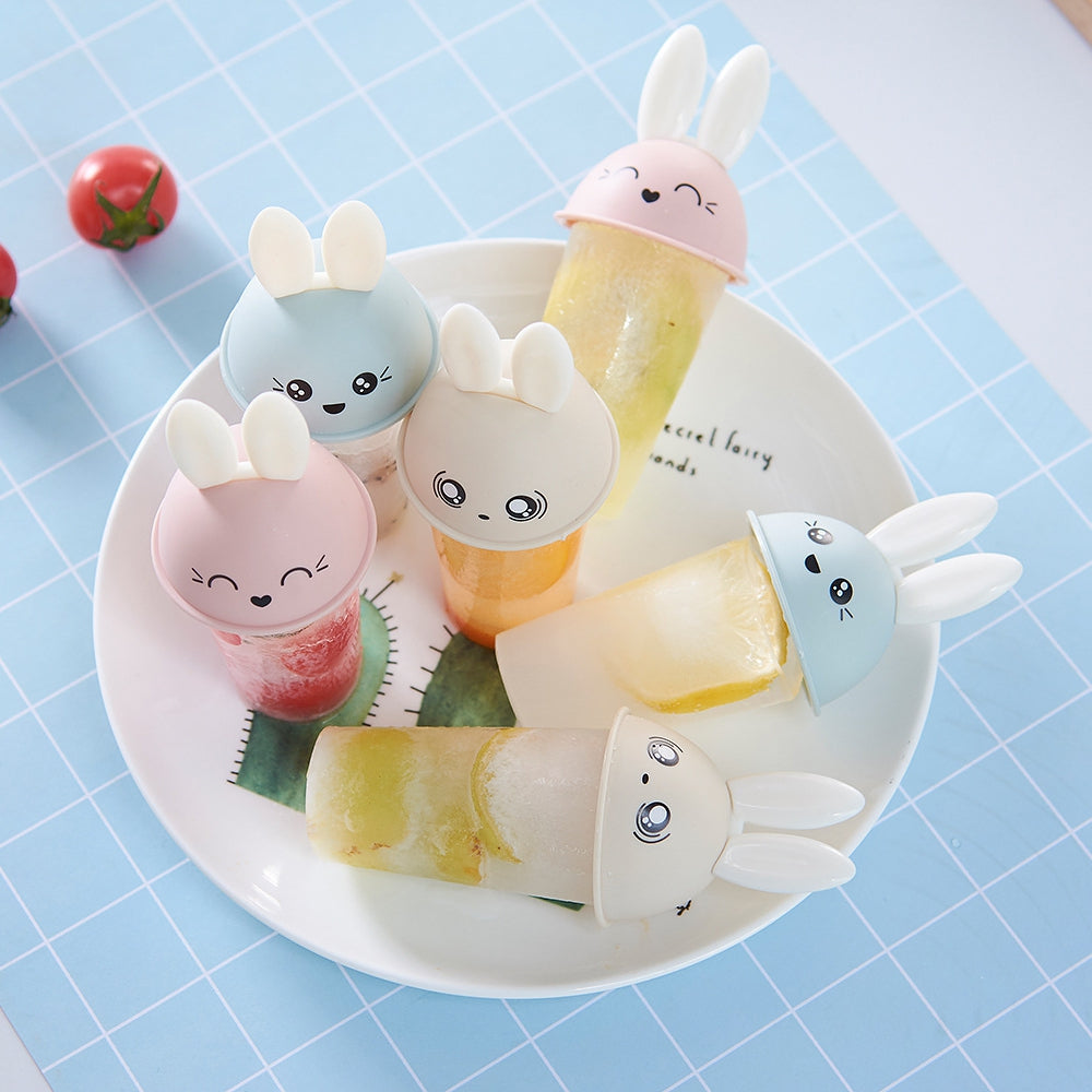 6PCS Lovely Rabbit DIY Ice Cream Mold Popsicle Mould