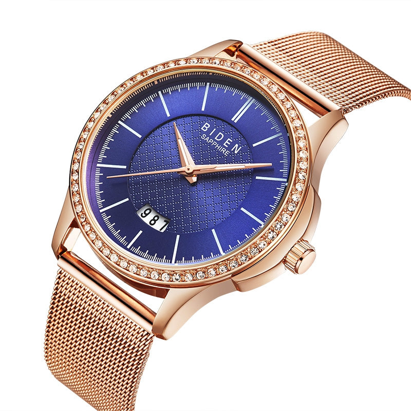 BIDEN New Fashion Watch Women Luxury Top Brand Casual Quartz Watch for Ladies Royal Blue Girl Dr...