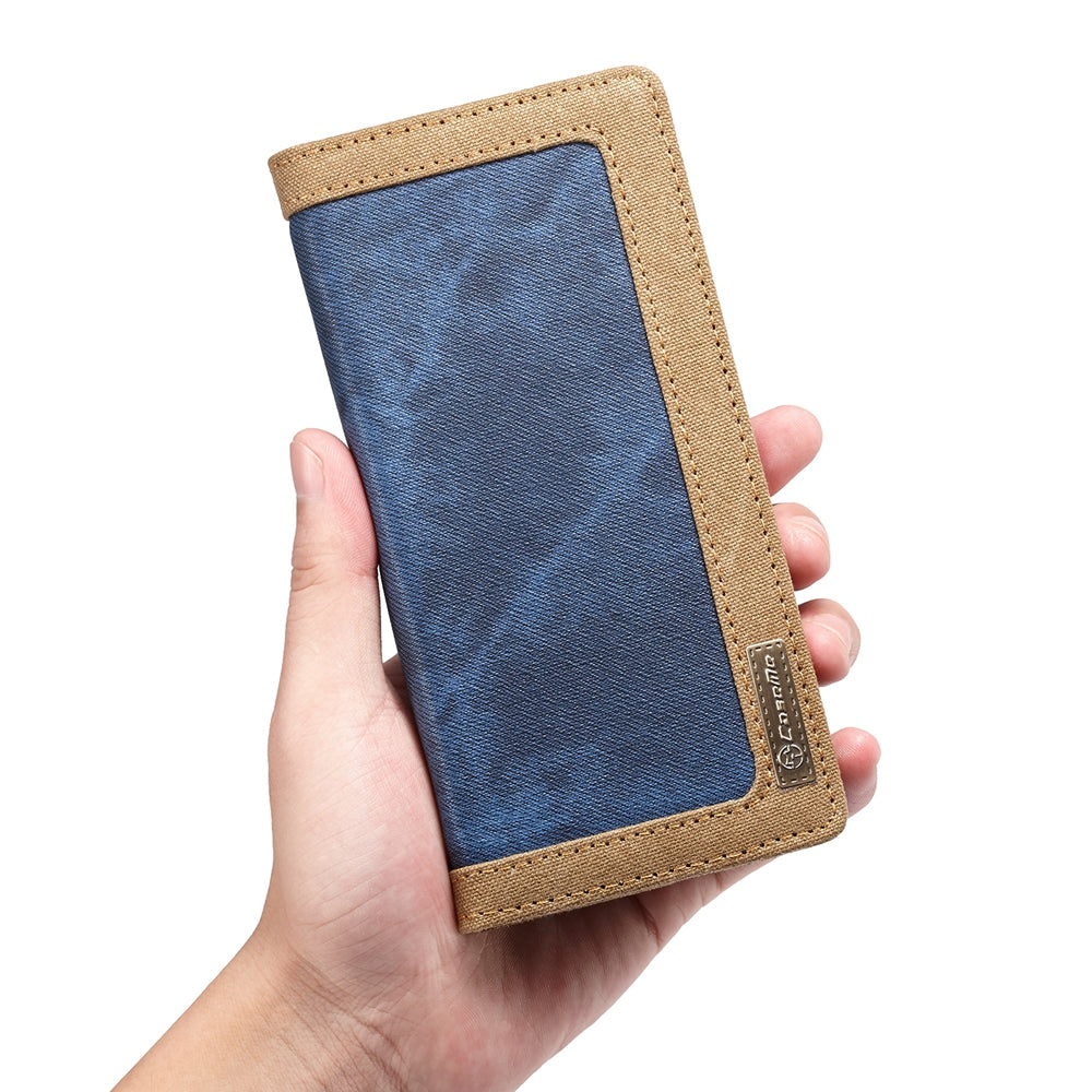 CaseMe Magnetic Closure Mixed Stitching Cowboy Jeans Leather Wallet Stand Case for Samsung Galax...