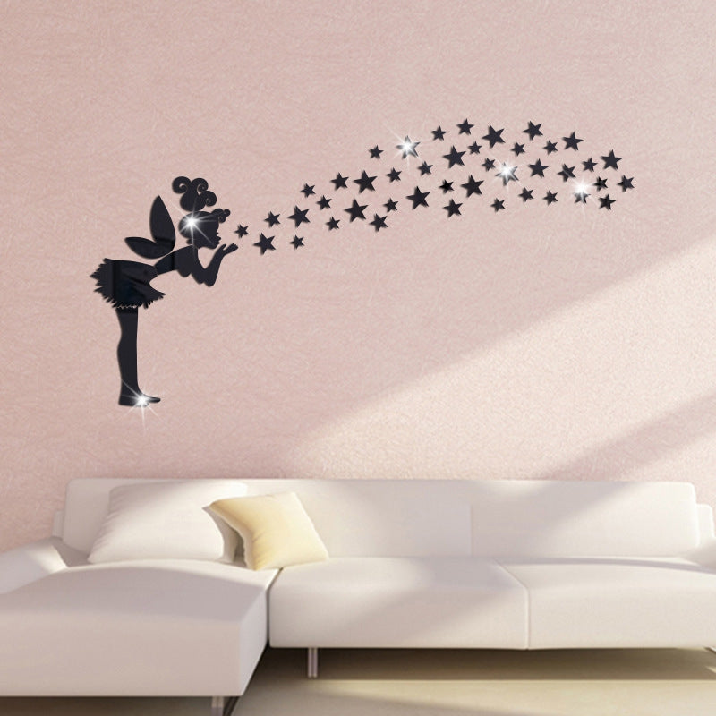 DIY Little Fairy Mirror Wall Stickers for Wall Decor