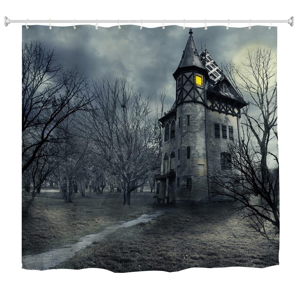 A Mysterious Castle Polyester Shower Curtain Bathroom Curtain High Definition 3D Printing Water-...