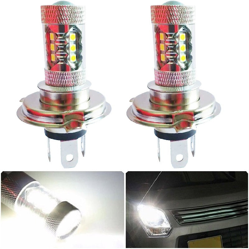 2PCS H4 16SMD 3030 80W 6500K -7000K LED Bulb for Car LED Fog Light Head Lamp DC12-24V