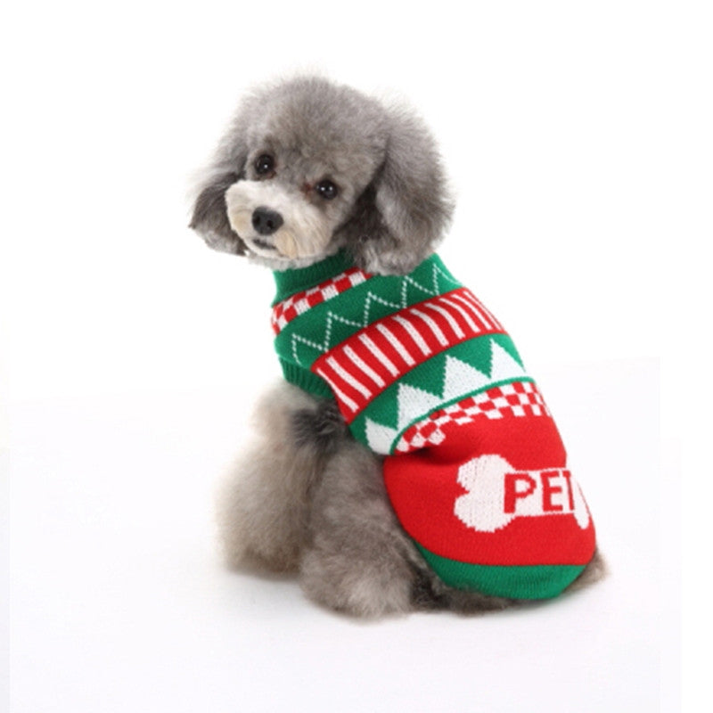 Bone Pattern Dog Sweater Christmas Costumes