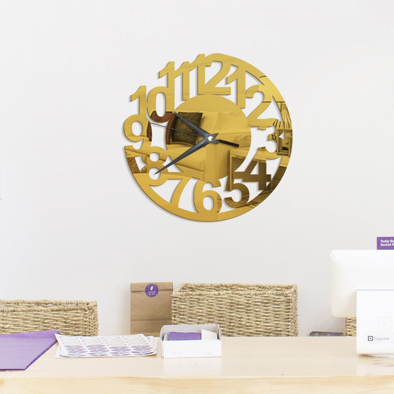 Creative DIY  Acrylic Mirror Wall Clock Stickers Home Decor
