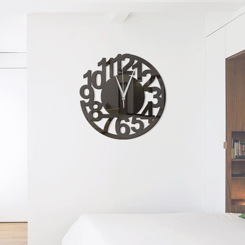 Creative DIY  Acrylic Mirror Wall Clock Stickers Home Decor